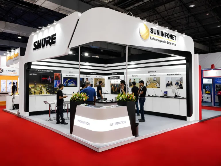 This is the image of the Sun Infonet exhibition stand that Skyline Events designed and built at Infocomm India 2016 in Mumbai.