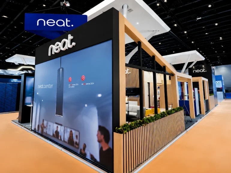This image shows the exhibition stand Skyline Events designed and built at Infocomm India 2024 in Mumbai, and it shows why we are the best exhibition stand builder in Mumbai.
