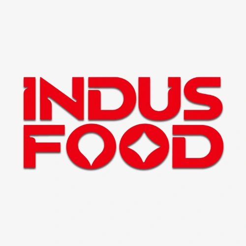 This is the logo of Indusfood 2027, which is India's best food and beverage industry event, and represents the best exhibition stand builder for this event.