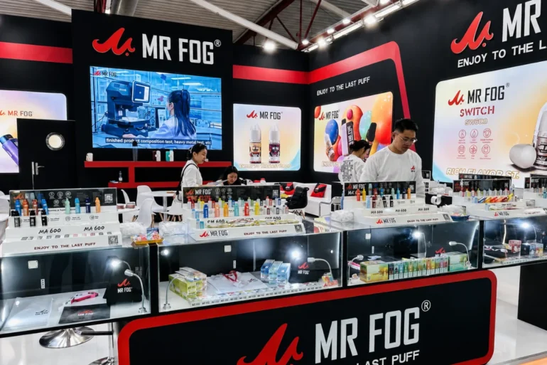 Intertabac 2023, Messe Dortmund 2 This is an 2 image of the Mr Fog Exhibition stall that was designed and built by Skyline Events at InterTabac 2023.
