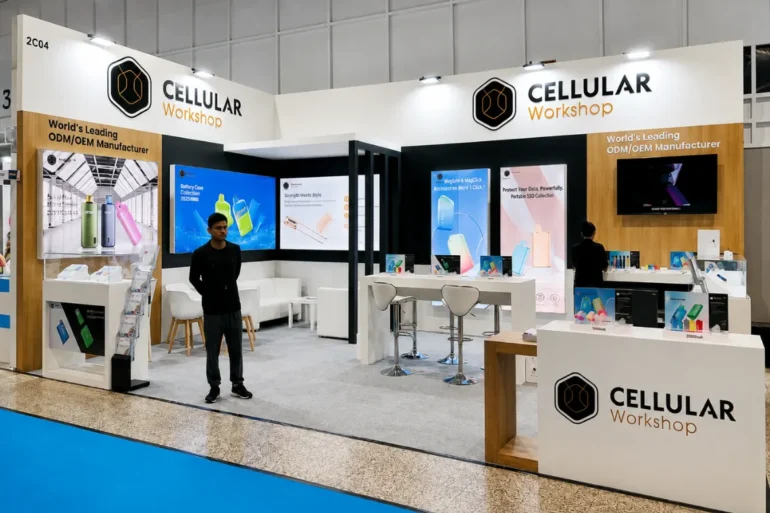 Intertabac 2023, Messe Dortmund This is an image of the Cellular Exhibition stall that was designed and built by Skyline Events at InterTabac 2023.