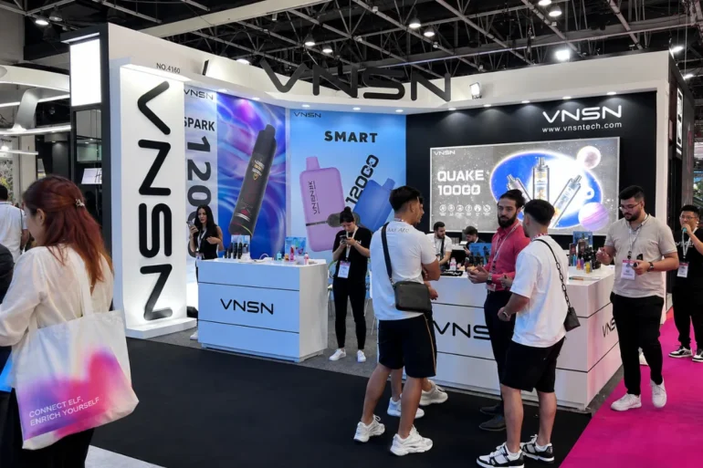 World Vape Show 2023 Dubai Exhibition stand designed and built by Skyline Events at World Vape Show 2023 Dubai