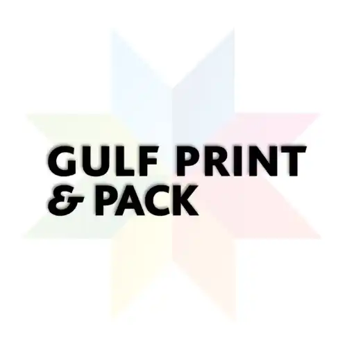 This image shows the Gulf Print & Pack logo and the best trade show booth designer and exhibition stand builder in Dubai for this event.