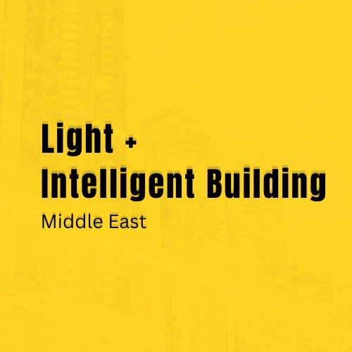 This image shows the Light + Intelligent Building Middle East logo and the best trade show booth designer and exhibition stand builder in Dubai for this event.