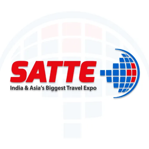 This image shows the South Asia's Travel & Tourism Exchangent SATTE logo and the best trade show booth designer and exhibition stand builder in New Delhi for this event.